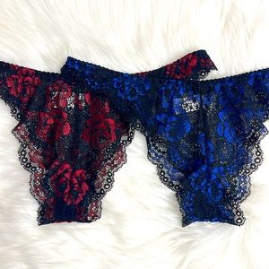 NEW- GORGEOUS ROSE LACE PANTIES ONE SIZE